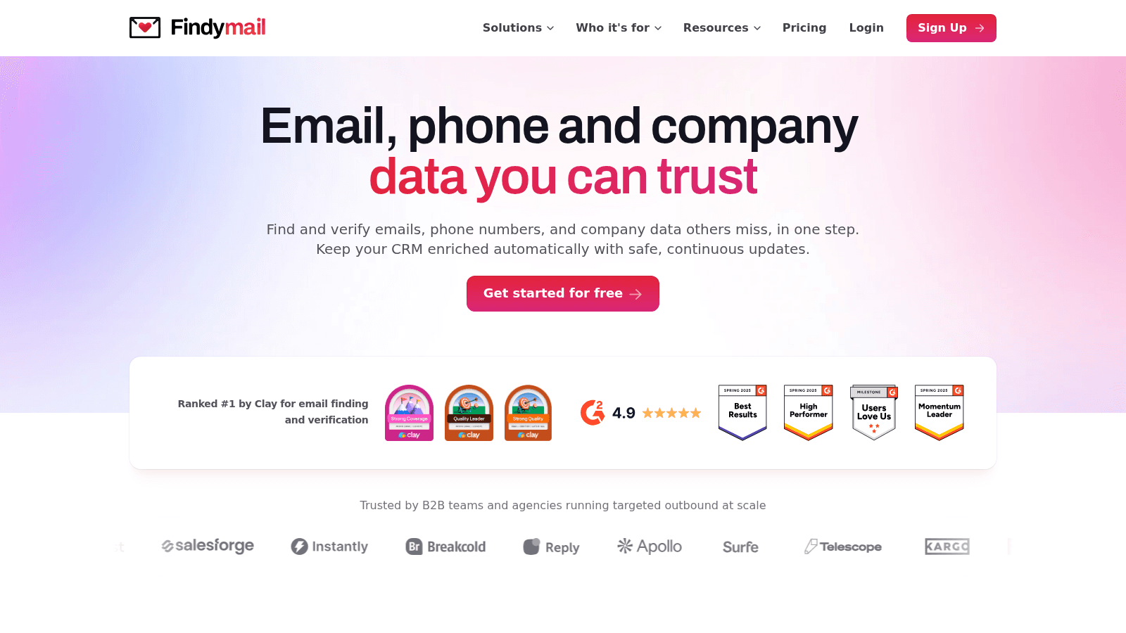 Findymail as a top email finding tool