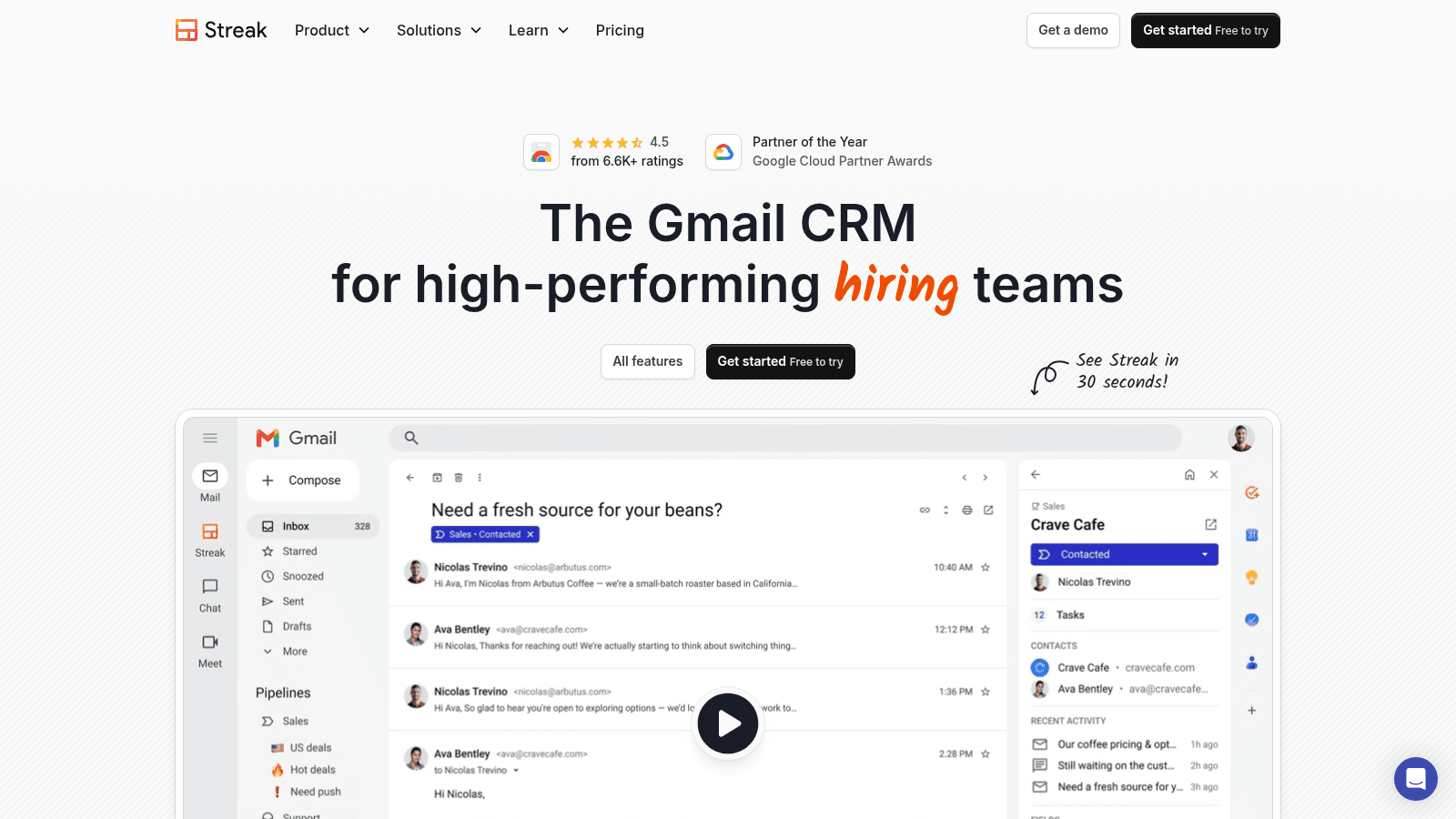 Streak as one of the best sales email software
