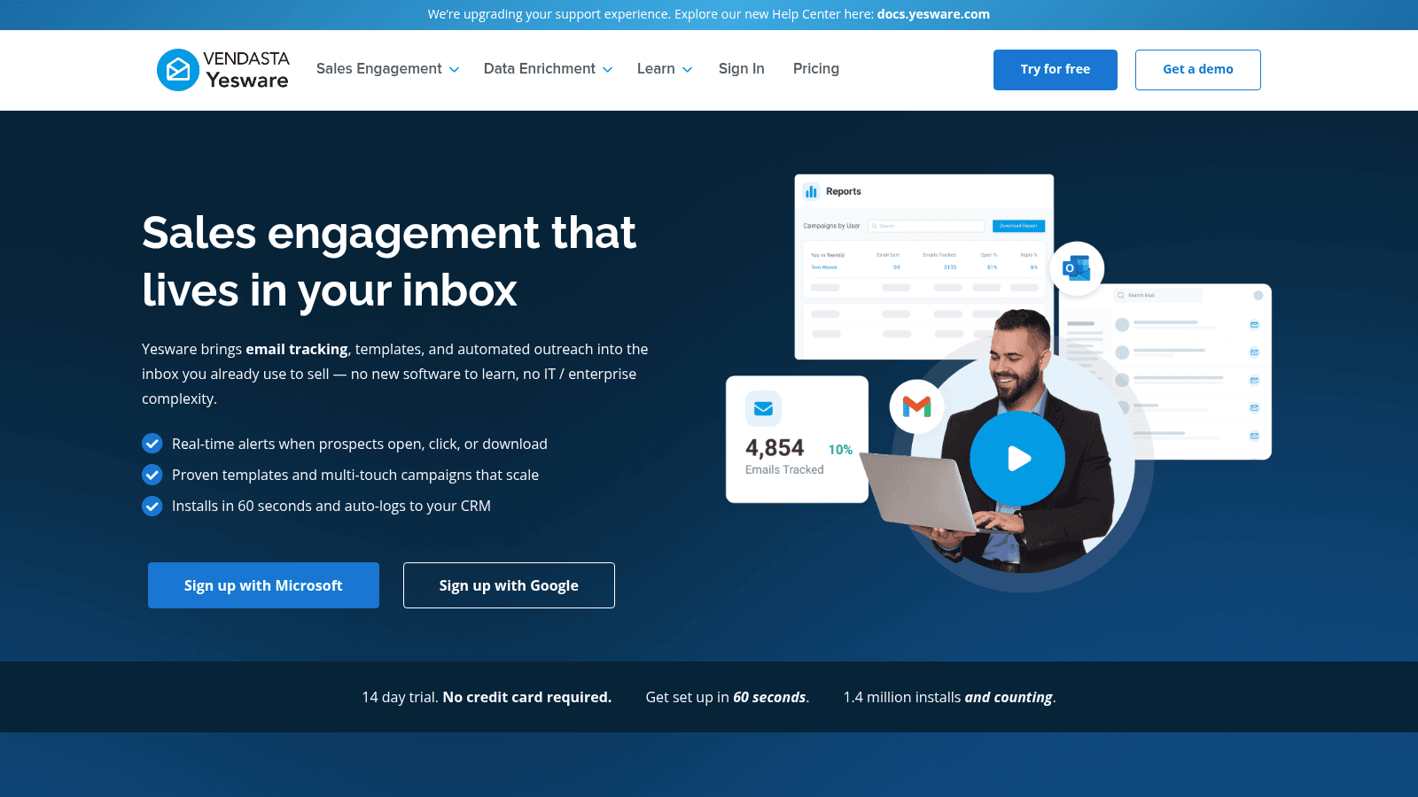 Yesware as one of the best sales email software